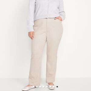 Old Navy Cream High-Rise Boot-Cut Pants